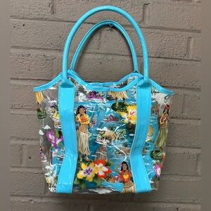 Nick & Nora clear Hawaiian print 2 piece handbag